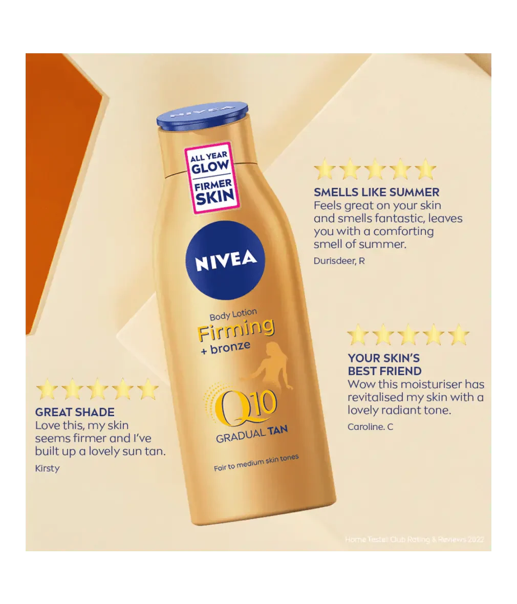 Nivea Q10 Gradual Tan Body Moisturiser Fair to Medium 200ml / 6.8 fl oz - 2 Pack