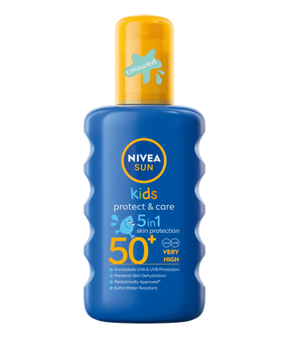 Nivea Sun Kids Protect &amp; Care Coloured Sun Cream Spray SPF50+ 200ml / 6.8 fl.oz