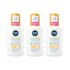 Nivea Sun Kids Sensitive Protect SPF 50+ Sun Lotion Spray 200ml / 6.8 fl.oz - 3 Pack