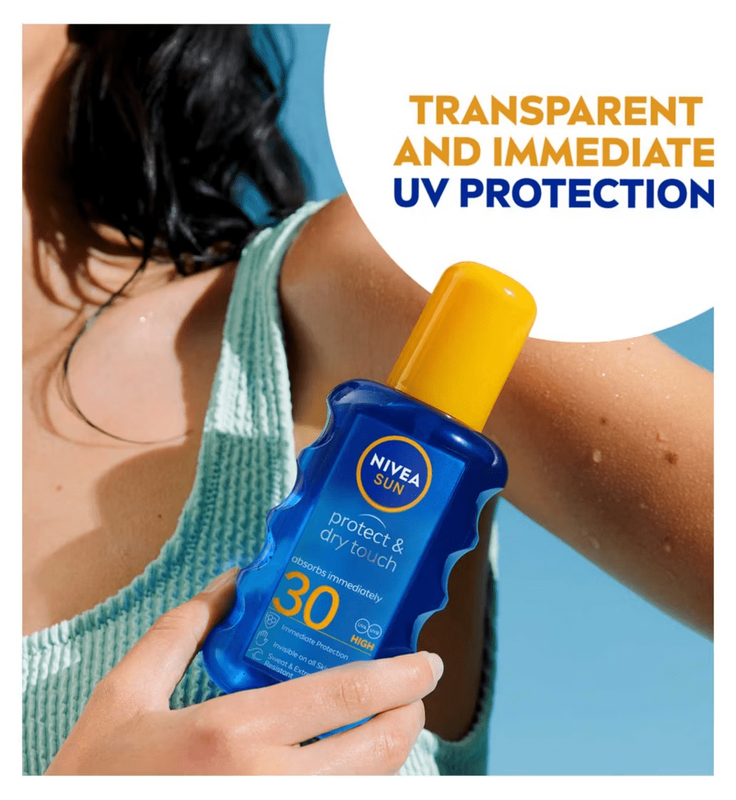 Nivea Sun Protect & Dry Touch Sun Cream Spray SPF30 200 ml / 6.8 fl.oz - 2 Pack