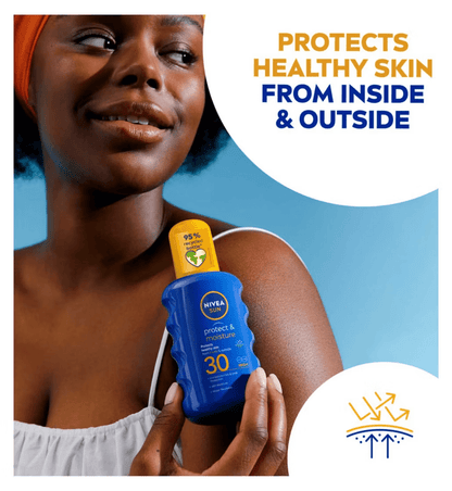 Nivea Sun Protect &amp; Moisture Sun Cream Spray SPF30 200ml / 6.8 fl.oz - 2 Pack