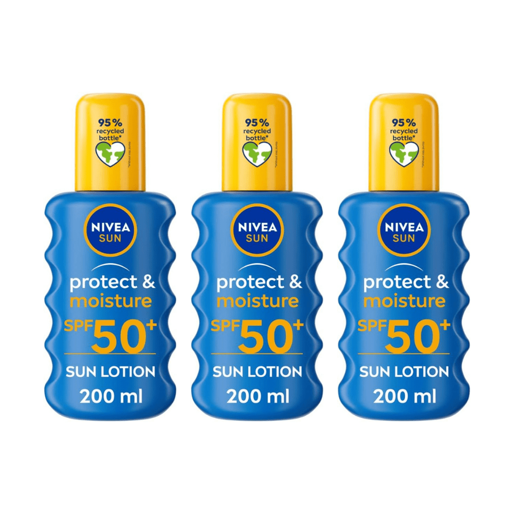Nivea Sun Protect & Moisture Sun Cream Spray SPF50+ 200ml / 6.8 fl.oz - 3 Pack