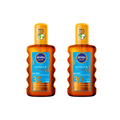 Nivea Sun Tan Activating Oil SPF30 Protect&amp;Bronze 200ml / 6.8 fl.oz - 2 Pack