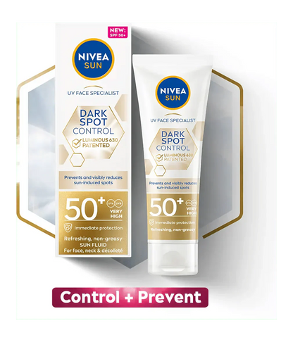 Nivea Sun UV Face Luminous 630 Spot Control Sun Fluid SPF50 40ml / 1.35 fl.oz - 3 Pack