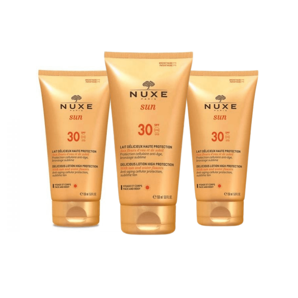 Nuxe Sun Lait Delicieux Protection Spf30 150ml 3 Pack