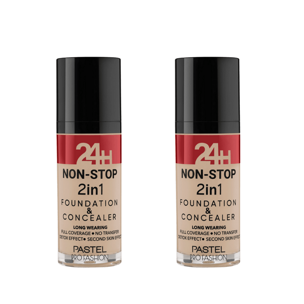 Pastel 24H Non-Stop 2in1 Foundation & Concealer - 603 Ivory 2 Pack