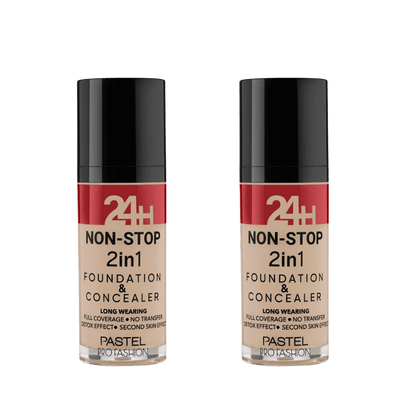 Pastel 24H Non-Stop 2in1 Foundation &amp; Concealer - 603 Ivory 2 Pack