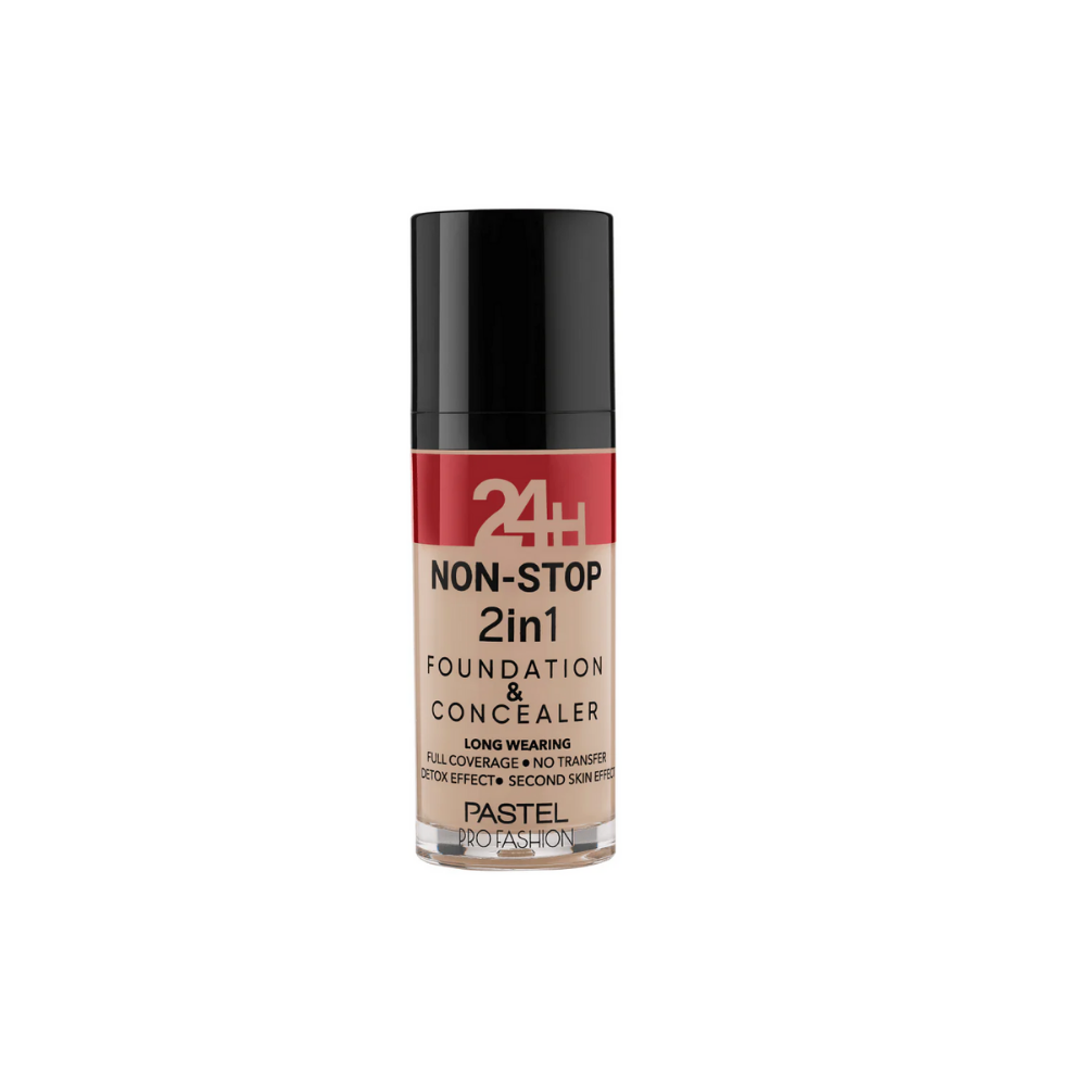 Pastel 24H Non-Stop 2in1 Foundation &amp; Concealer - 606 Warm