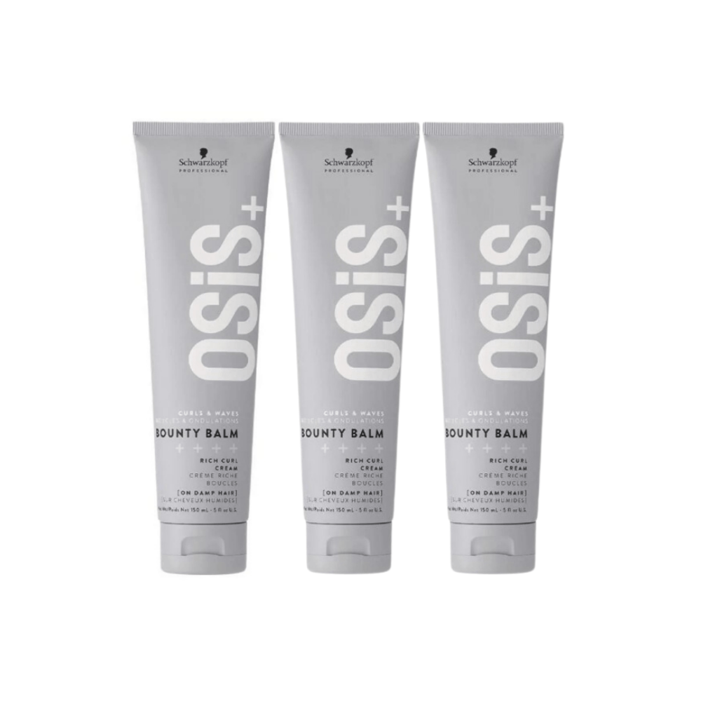 Schwarzkopf Osis Bounty Balm Intensive Curl Cream 150ml | Natural Curl, Easy Combing and Soft Hair 3 Pack