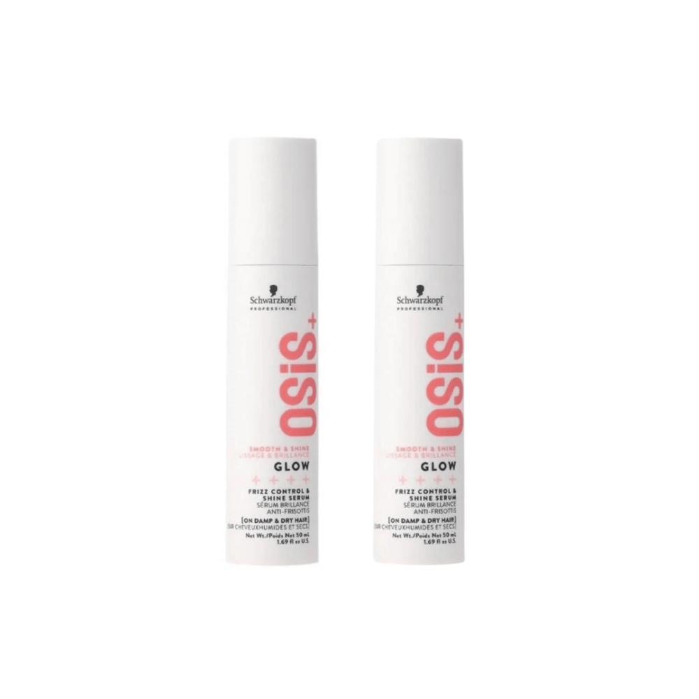 Schwarzkopf Osis Glow Anti-Frizz Shine Serum 50ml | Hair Weightless Silicone Free 2 Pack