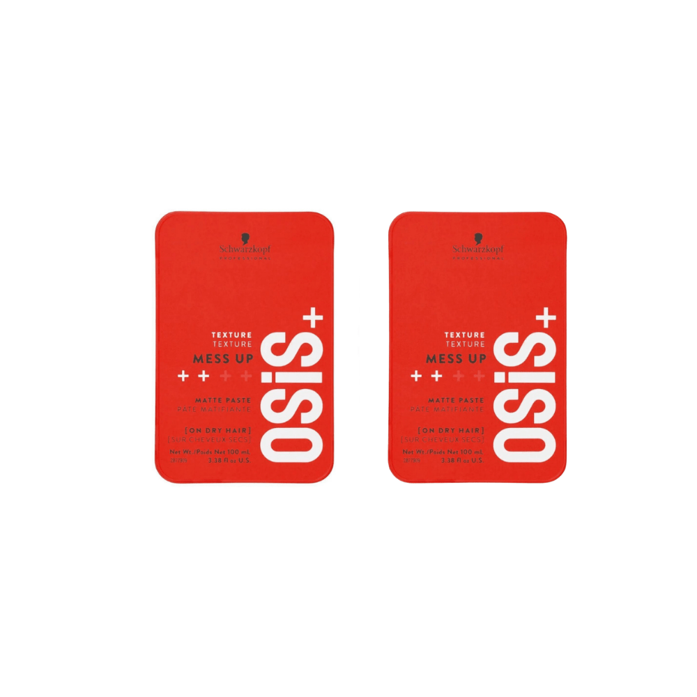 Schwarzkopf Osis Mess Up Matte Styling Gum Paste 100ml | Medium Hold Matte Look Easy Shape Flexible Wax 2 Pack