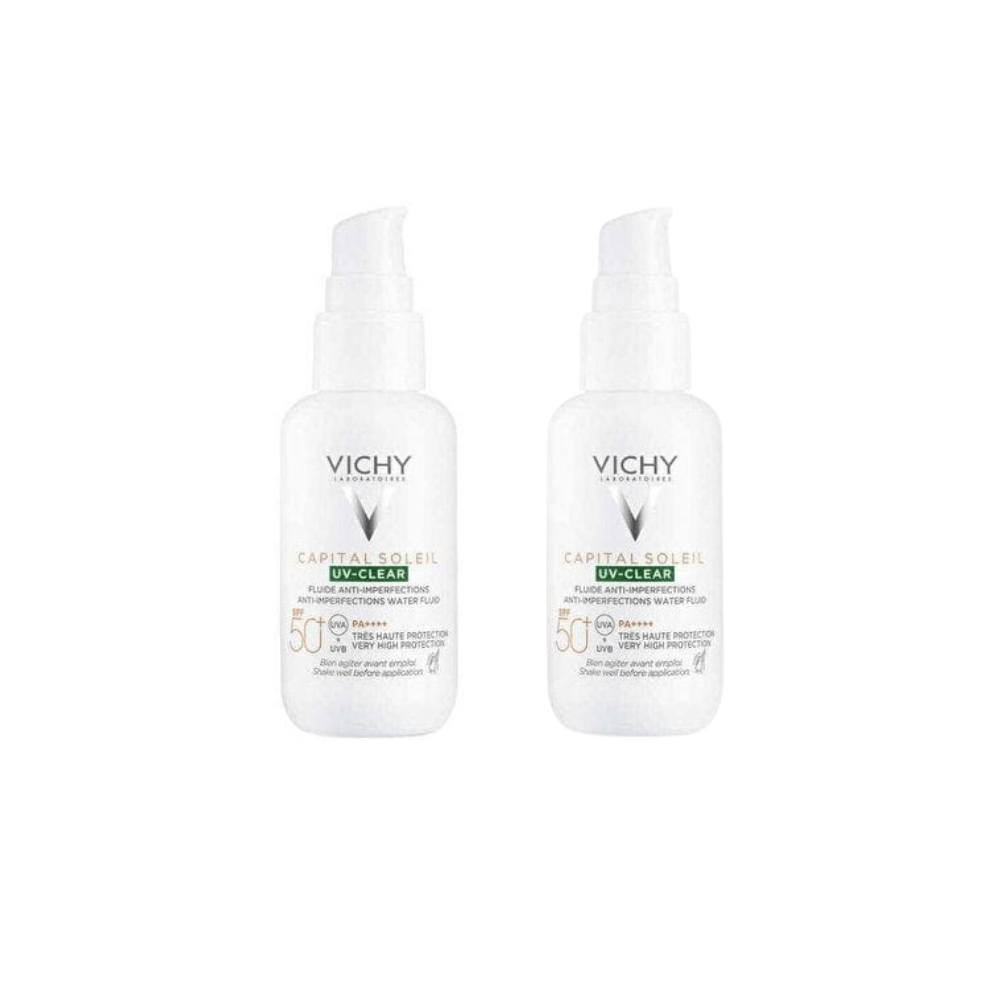 Vichy Capital Soleil UV-Clear Spf 50 Fluid Sunscreen 40 ml 2 Pack