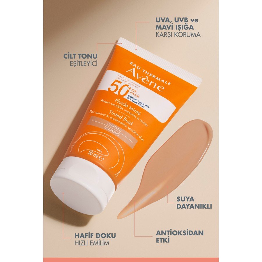 Avene Tinted Fluide SPF 50+ Renkli Güneş Kremi 50 ml - Melori