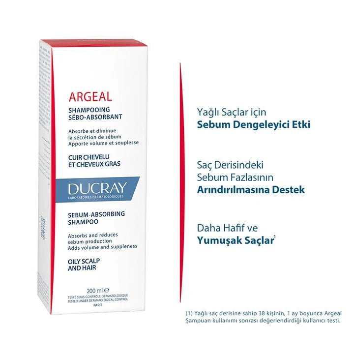 Ducray Argeal Yağlı Saçlar için Sebum Düzenleyici Şampuan 200 ml - Melori