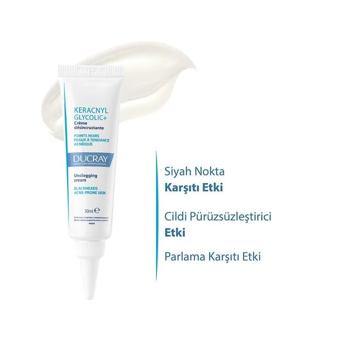 Ducray Keracnyl Glycolic+ Siyah Nokta ve Parlama Karşıtı Bakım Kremi 30ml - Melori