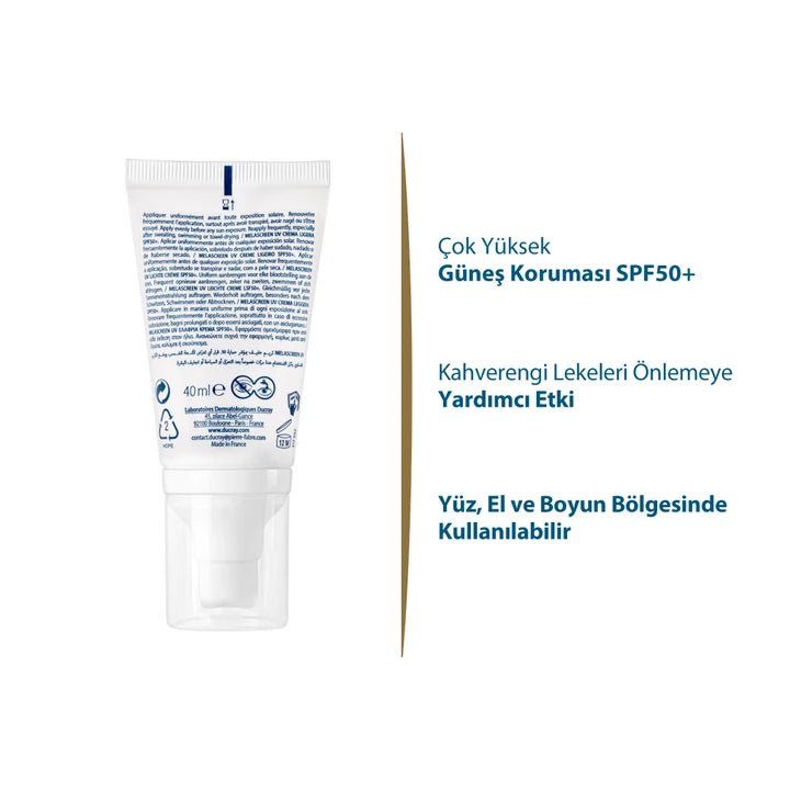 Ducray Melascreen Creme Legere Leke Karşıtı Bakım Kremi SPF50+ 40 ml - Melori
