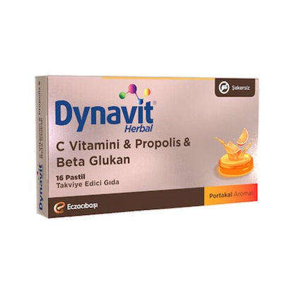 Eczacıbaşı Dynavit Herbal C Vitamini - Propolis ve Beta Glukan İçerikli Pastil 16 Adet - Melori