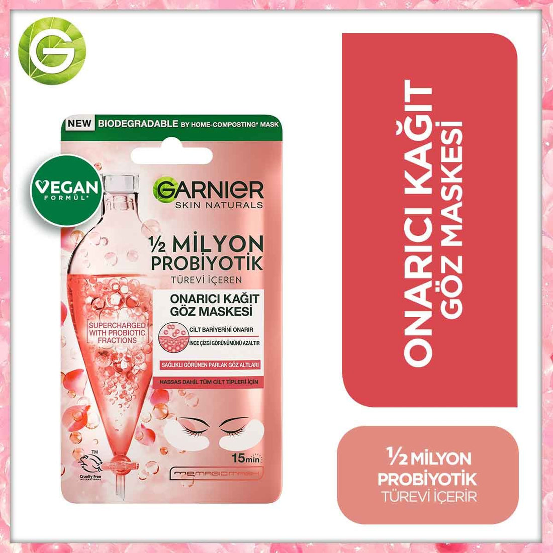 Garnier 1/2 Milyon Probiyotik Türevi İçeren Onarıcı Kağıt Göz Maskesi - Melori