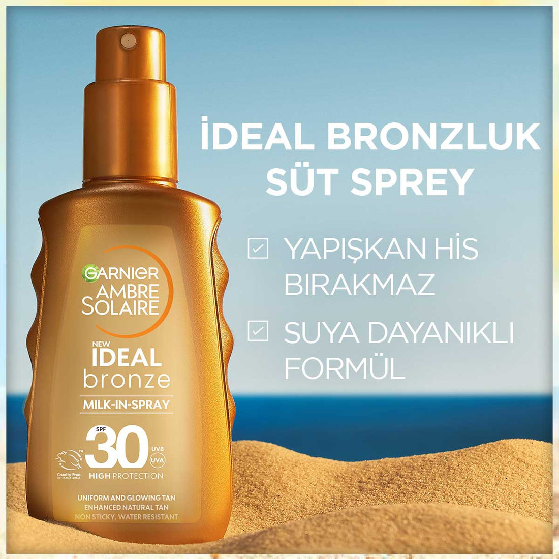 Garnier Ambre Solaire İdeal Bronzluk Güneş Koruyucu Sprey SPF30 150ML - Melori