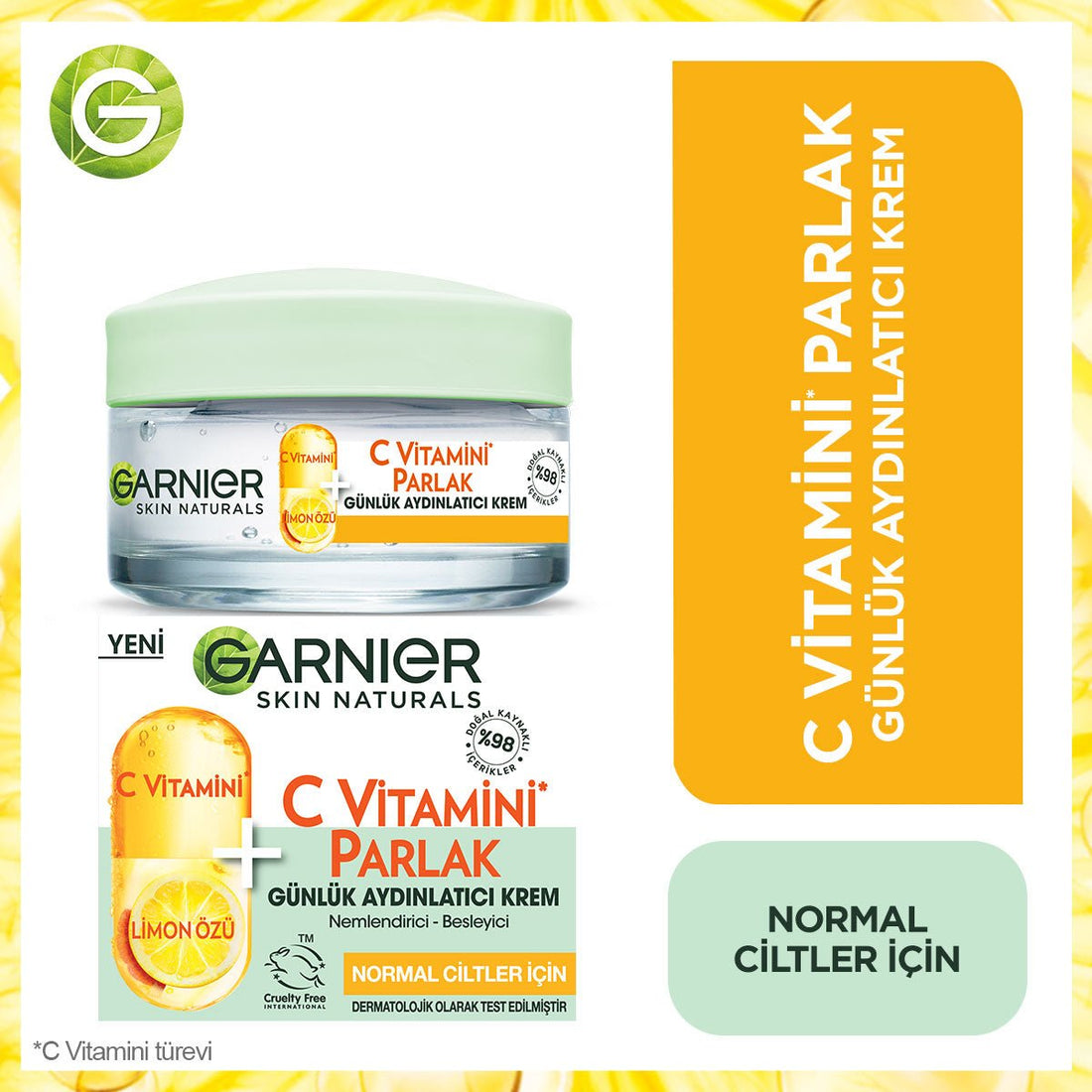 Garnier C Vitamini Parlak Günlük Aydınlatıcı Nemlendirici Krem 50ml - Melori