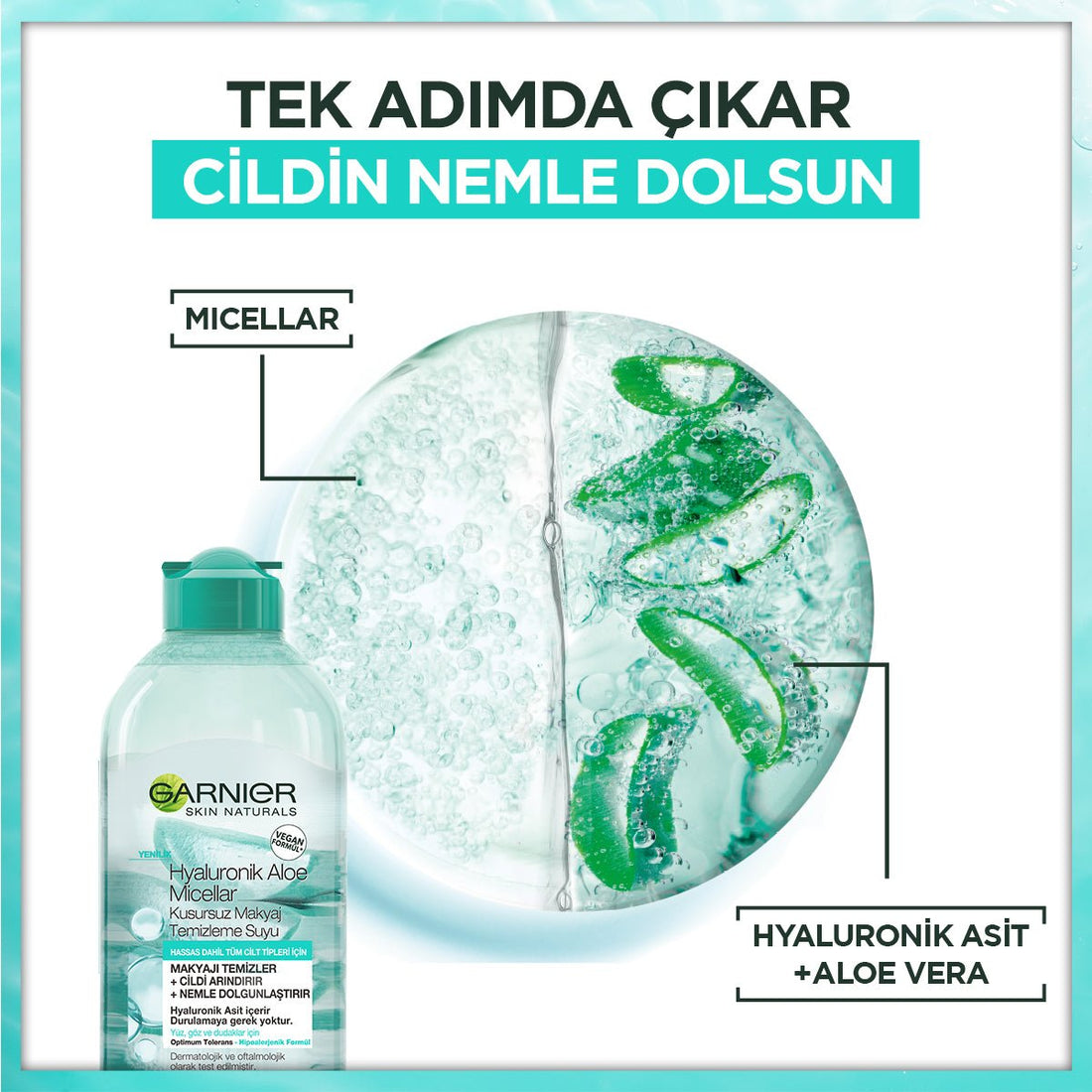 Garnier Hyaluronik Aloe Micellar Kusursuz Makyaj Temizleme Suyu 400 ml - Melori