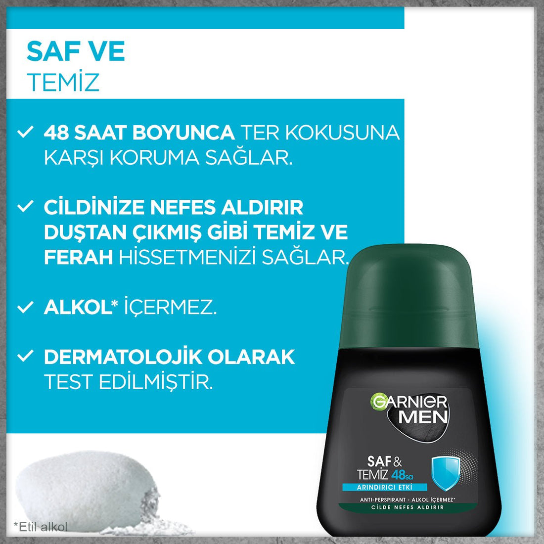 Garnier Men Saf ve Temiz Roll - on Deodorant - Melori
