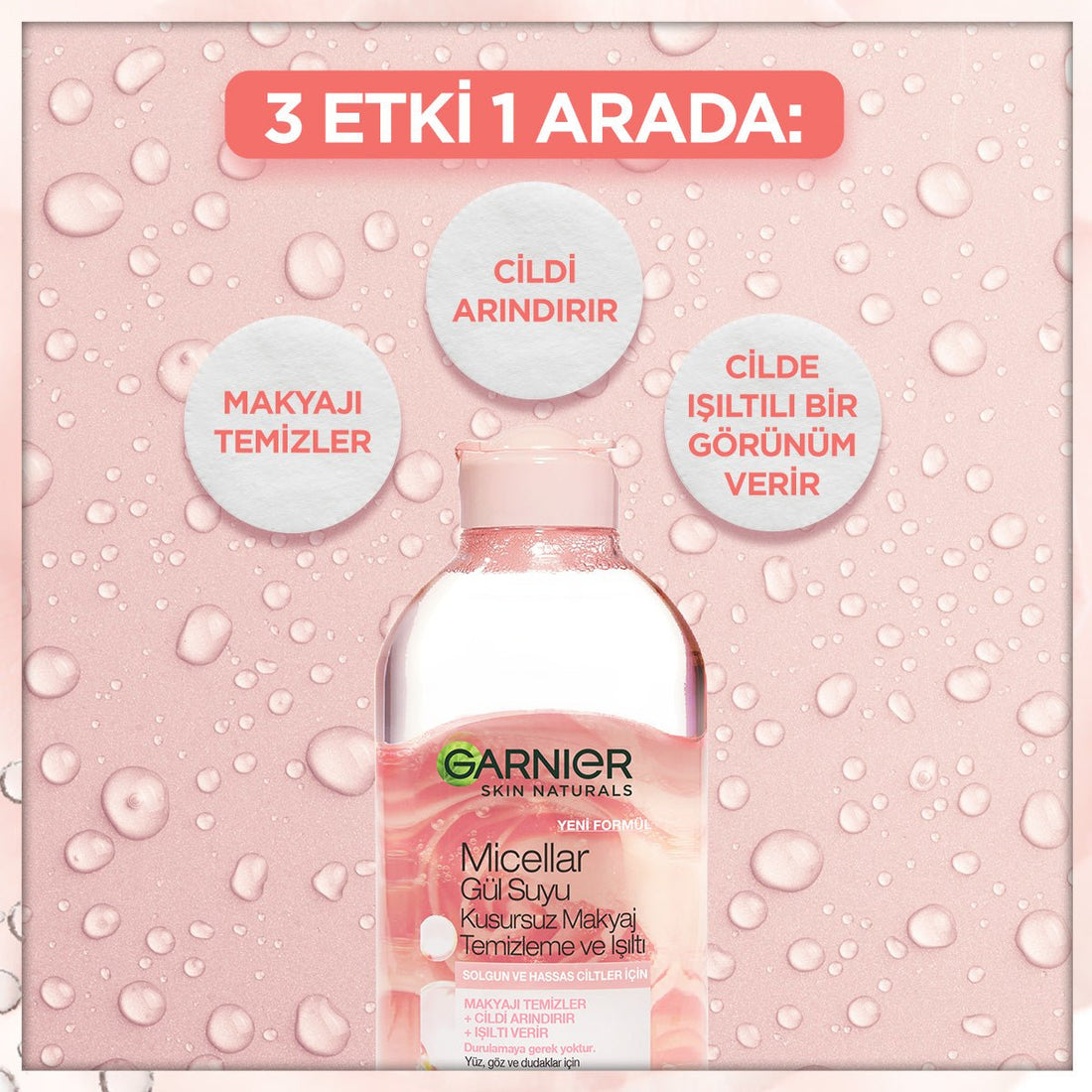 Garnier Micellar Gül Suyu Kusursuz Makyaj Temizleme &amp; Işıltı 400ML - Melori