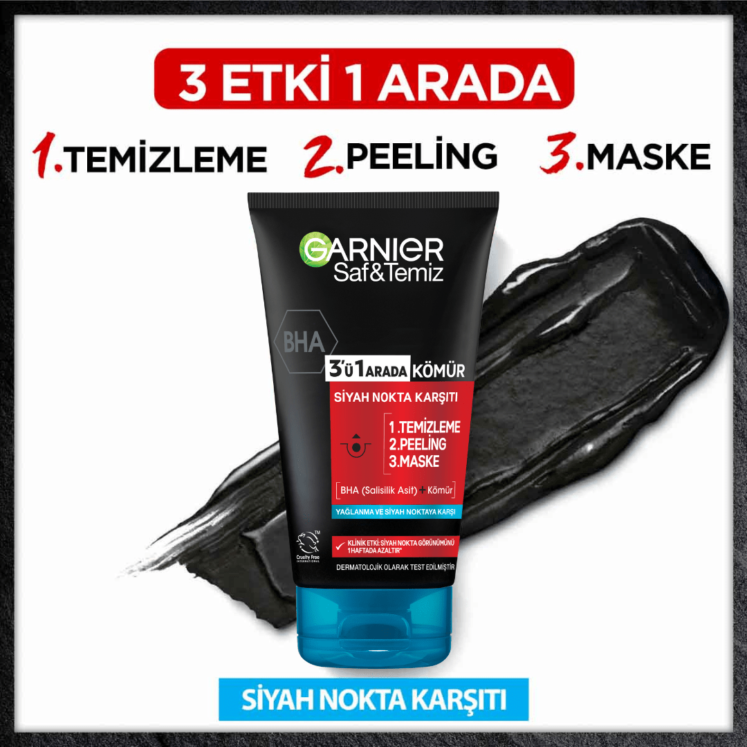 Garnier Saf & Temiz Siyah Nokta Karşıtı Kömürlü 3&