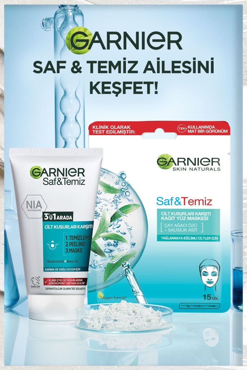 Garnier Saf &amp; Temiz Yağlanma ve Pürüzlere Karşı 3&