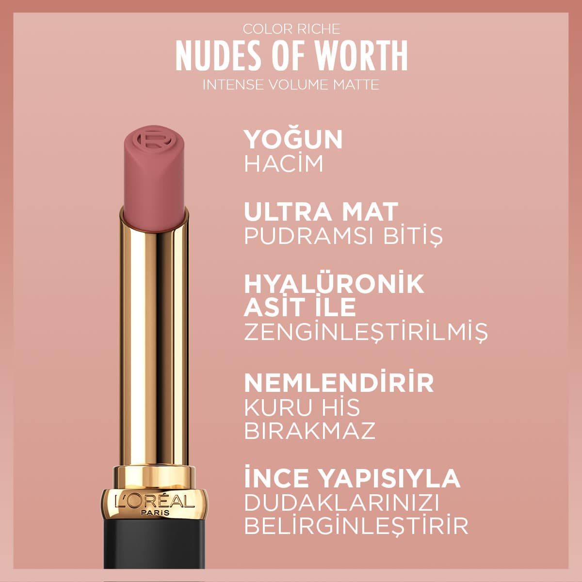 Loreal Paris Color Riche Intense Volume Matte Ruj - 570 Worth It (Intense) - Melori