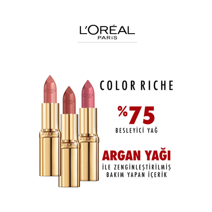 Loreal Paris Color Riche Saten Bitişli Ruj 125 Maison Marais - Kırmızı - Melori
