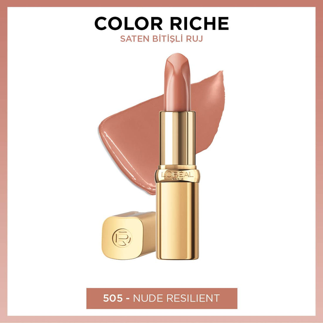 Loreal Paris Color Riche Saten Bitişli Ruj - 505 Nude Resilient - Melori