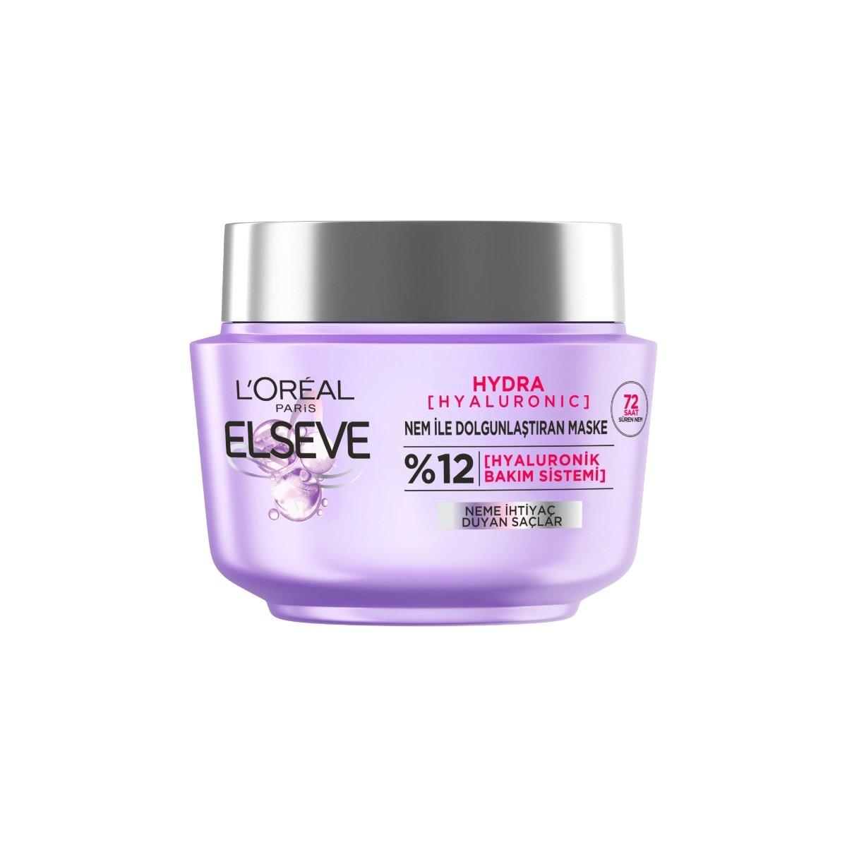Loreal Paris Elseve Hydra [Hyaluronic] 72 Saat Nem ile Dolgunlaştıran Maske 300ml - Melori