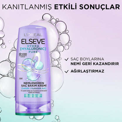 Loreal Paris Elseve Hydra [Hyaluronic] Pure Salisilik Asit içeren Yağlanma Karşıtı Nemlendirici Saç Kremi 250ml - Melori