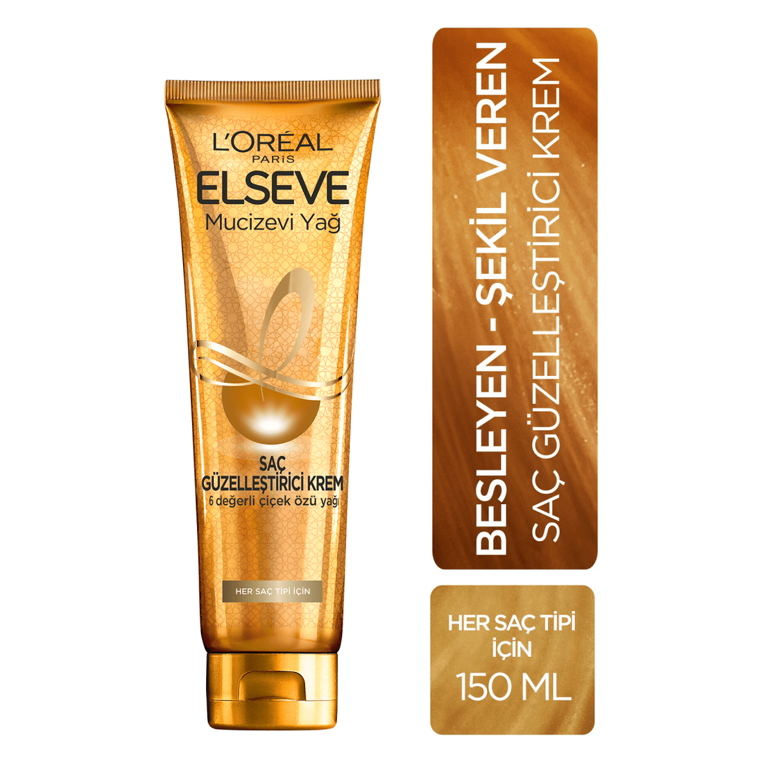 Loreal Paris Elseve Mucizevi Yağ Saç Güzelleştirici Krem 150 ml - Her Saç Tipi - Melori