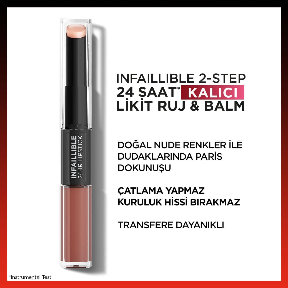 Loreal Paris Infaillible 2 - Step 24 Saat Kalıcı Likit Ruj &amp; Balm - 101 Everlasting Paris - Melori