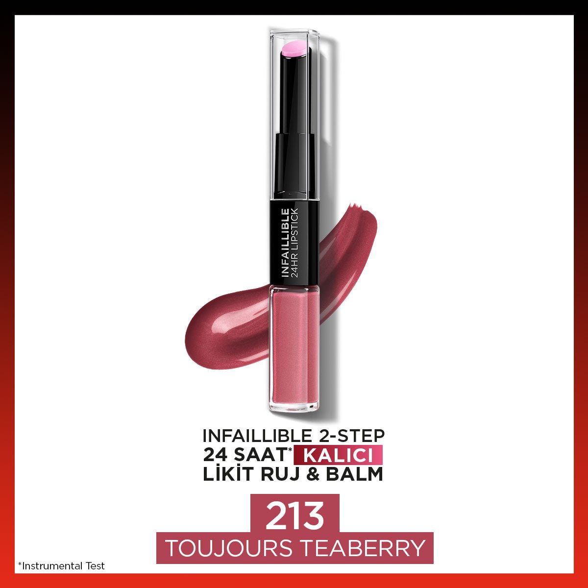 Loreal Paris Infaillible 2 - Step 24 Saat Kalıcı Likit Ruj &amp; Balm - 213 Toujours Teaberry - Melori