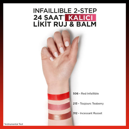 Loreal Paris Infaillible 2 - Step 24 Saat Kalıcı Likit Ruj &amp; Balm - 213 Toujours Teaberry - Melori