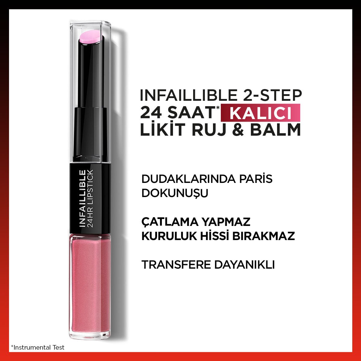 Loreal Paris Infaillible 2 - Step 24 Saat Kalıcı Likit Ruj &amp; Balm - 213 Toujours Teaberry - Melori