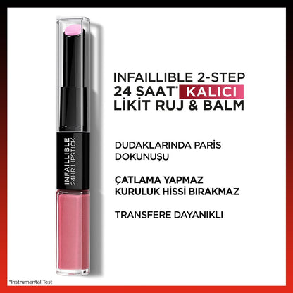 Loreal Paris Infaillible 2 - Step 24 Saat Kalıcı Likit Ruj &amp; Balm - 213 Toujours Teaberry - Melori