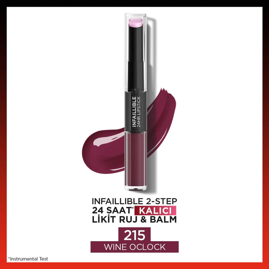 Loreal Paris Infaillible 2 - Step 24 Saat Kalıcı Likit Ruj & Balm - 215 Wine Oclock - Melori