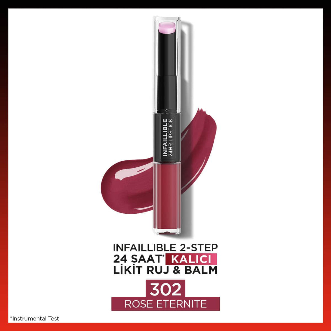 Loreal Paris Infaillible 2 - Step 24 Saat Kalıcı Likit Ruj &amp; Balm - 302 Rose Eternite - Melori