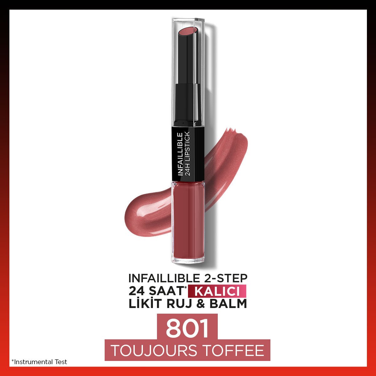 Loreal Paris Infaillible 2 - Step 24 Saat Kalıcı Likit Ruj &amp; Balm - 801 Toujours Toffee - Melori