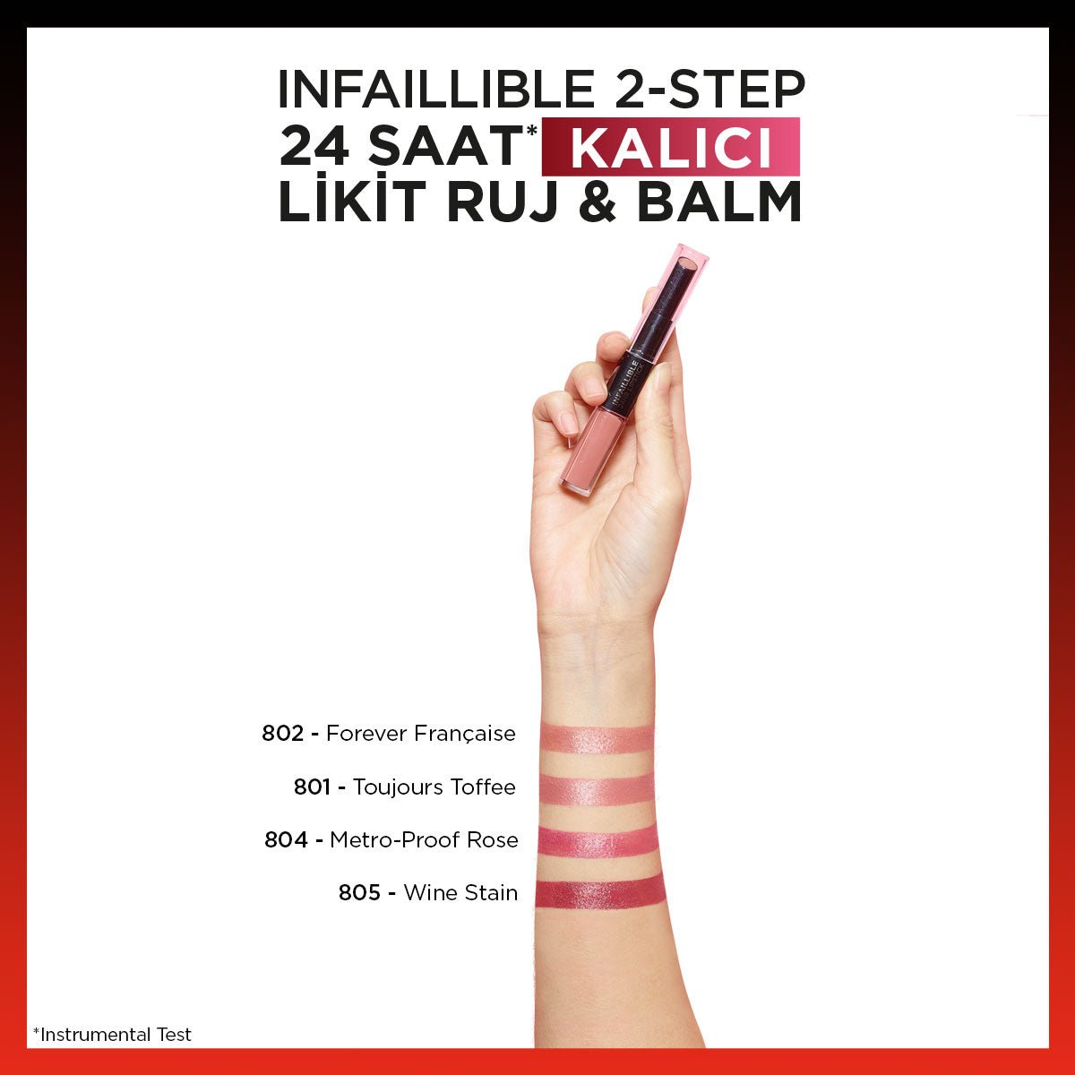 Loreal Paris Infaillible 2 - Step 24 Saat Kalıcı Likit Ruj &amp; Balm - 801 Toujours Toffee - Melori