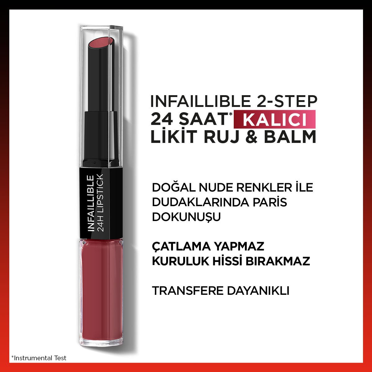 Loreal Paris Infaillible 2 - Step 24 Saat Kalıcı Likit Ruj &amp; Balm - 805 Wine Stain - Melori