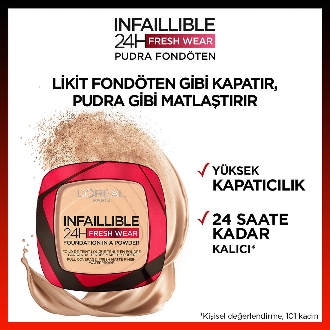Loreal Paris Infaillible 24H Fresh Wear Pudra Fondöten 40 Cashmere - Melori