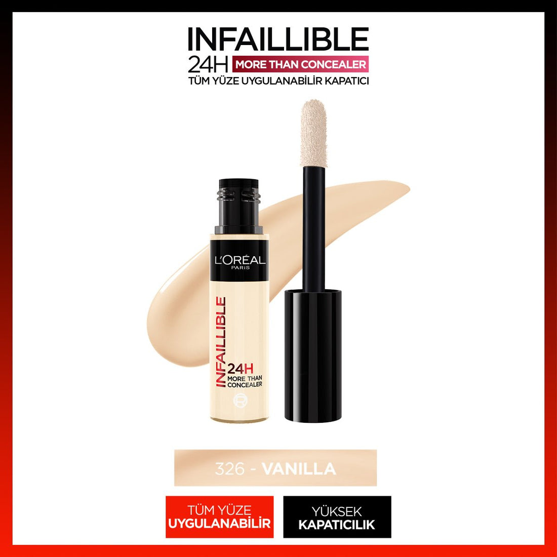 Loreal Paris Infaillible 24H Tüm Yüze Uygulanabilir Kapatıcı - 326 Vanilla - Melori