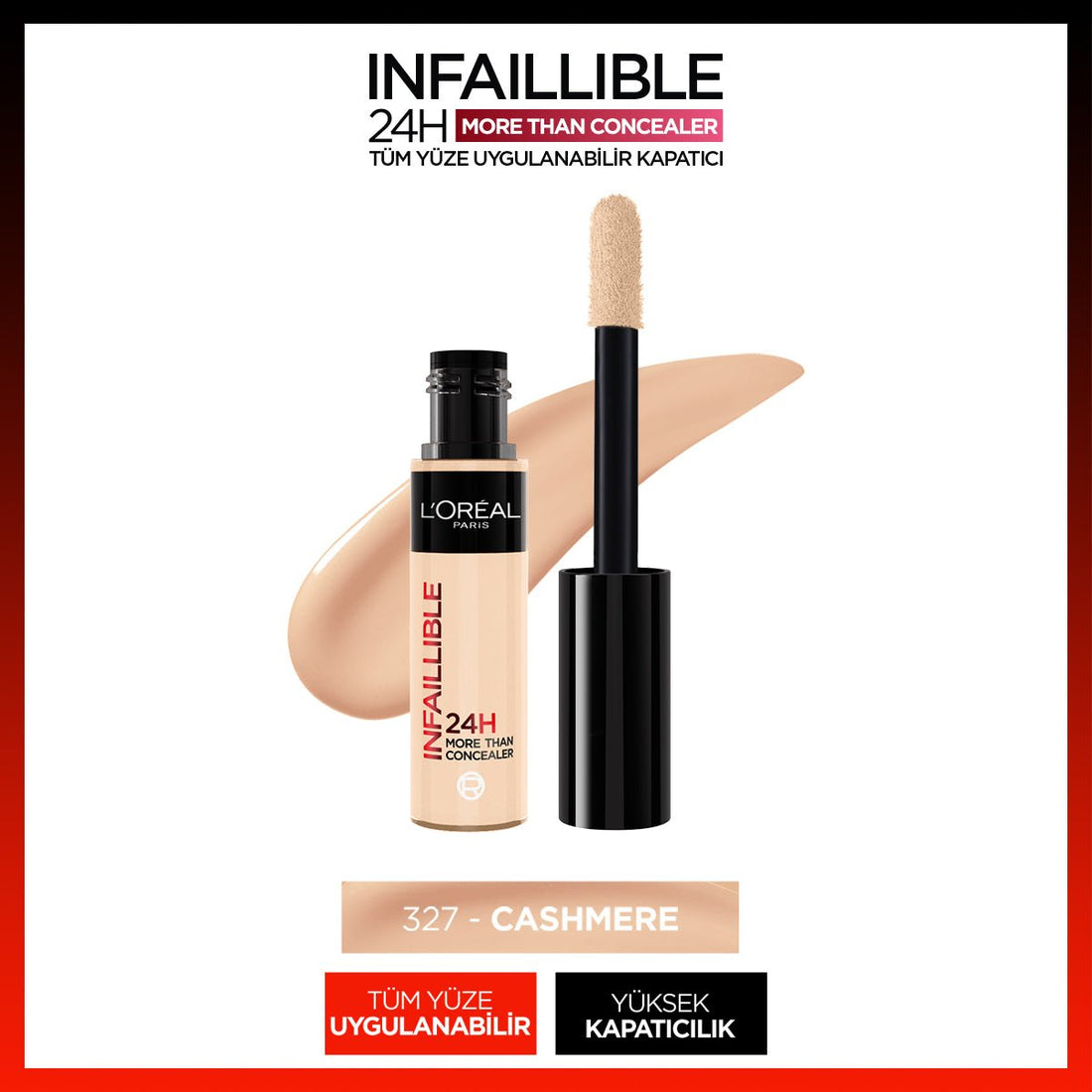 Loreal Paris Infaillible 24H Tüm Yüze Uygulanabilir Kapatıcı - 327 Cashmere - Melori