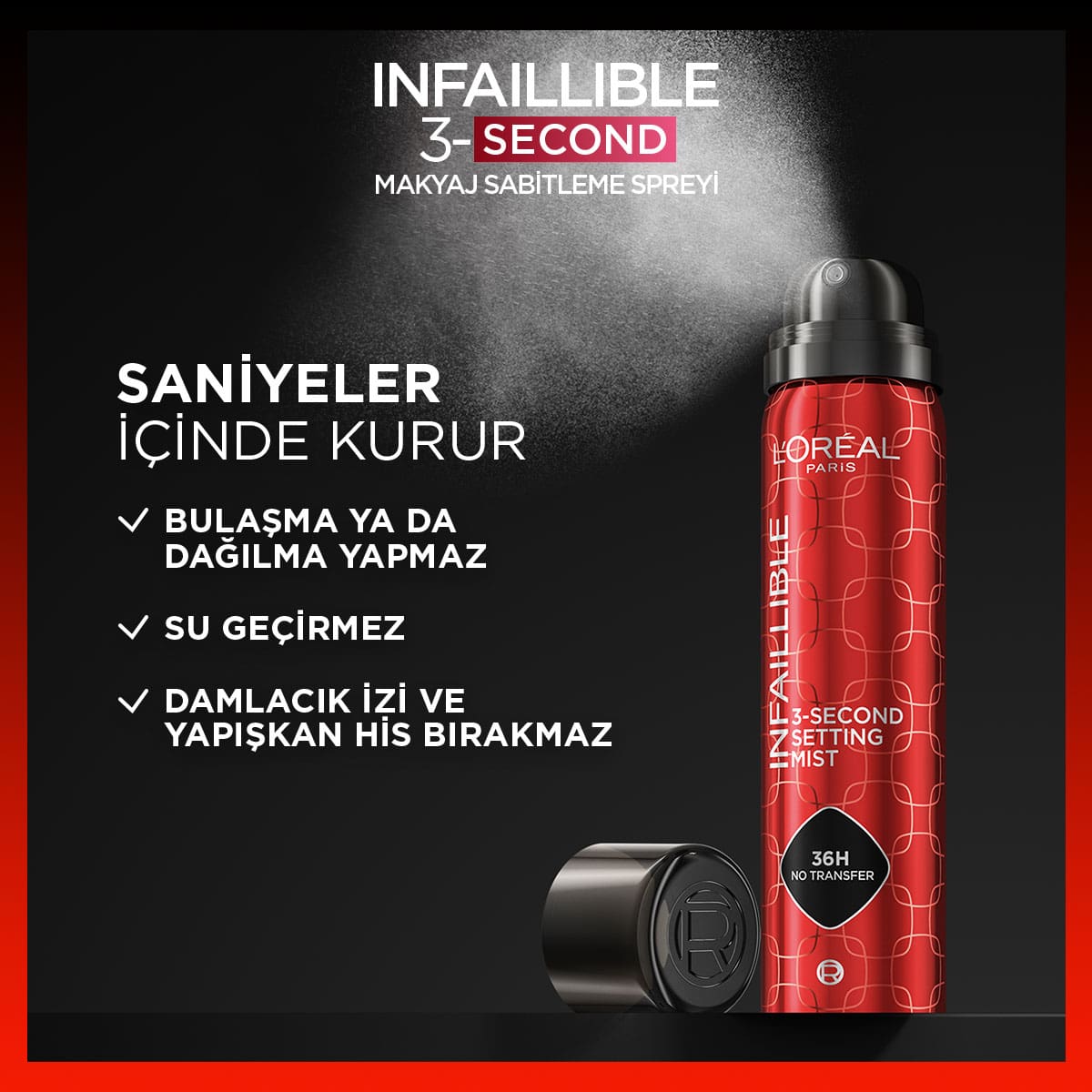 Loreal Paris Infaillible 3 - Second Makyaj Sabitleme Spreyi - Melori