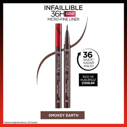 Loreal Paris Infaillible 36H Grip Micro Fine Eyeliner 02 Smokey Earth - Melori
